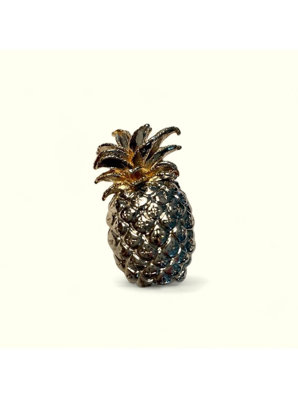 Vintage Pineapple Brooch or Pendant, Gold and Silver Accents, Summer F…
